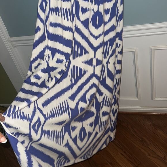 Talbots Women’s M New beautiful blue and white sleeveless maxi dress - Picture 5 of 12